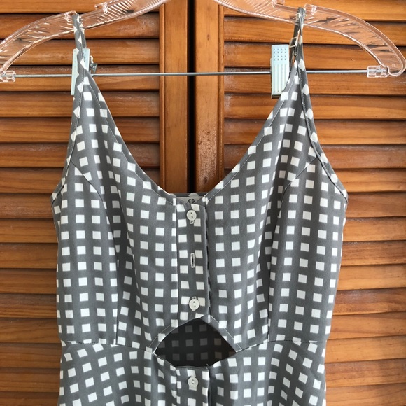 Oh My Love London Button Front Gray Midi Dress - Picture 3 of 7